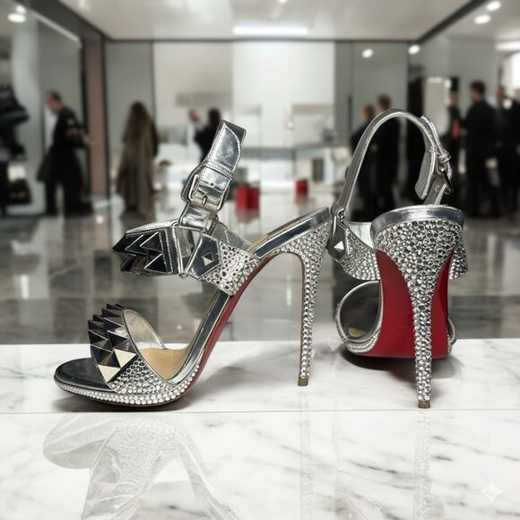 Christian Louboutin Shoes - Christian Louboutin Miziggoo Strass Studded Sandal Heels 37